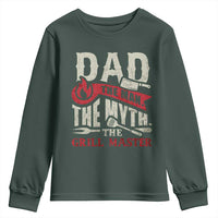 Funny BBQ Grilling Pitmaster Youth Sweatshirt Dad The Man The Myth The Grill Master
