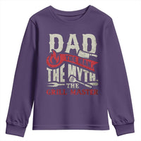 Funny BBQ Grilling Pitmaster Youth Sweatshirt Dad The Man The Myth The Grill Master