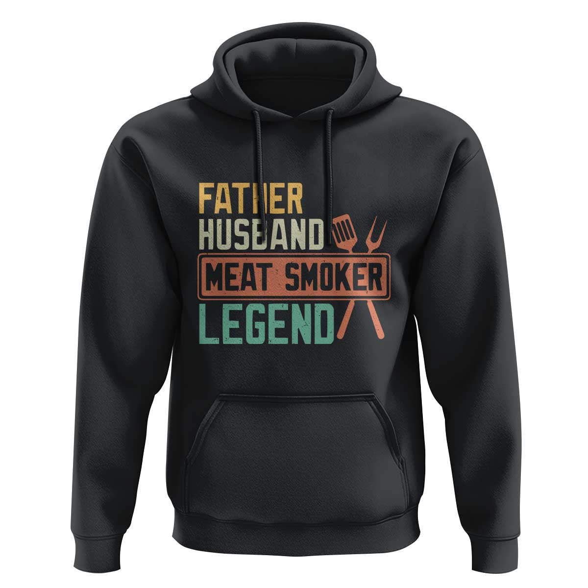 Funny BBQ Grilling Pitmaster Hoodie Father Husband Meat Smoker Legend Retro