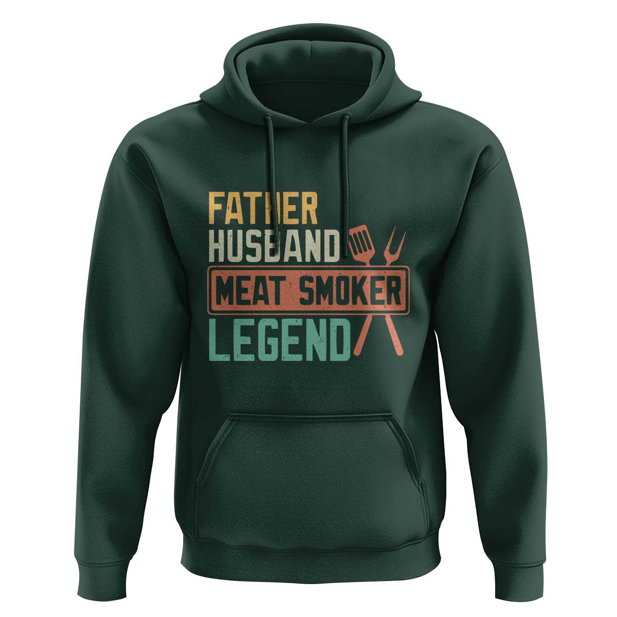 Funny BBQ Grilling Pitmaster Hoodie Father Husband Meat Smoker Legend Retro