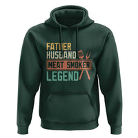 Funny BBQ Grilling Pitmaster Hoodie Father Husband Meat Smoker Legend Retro