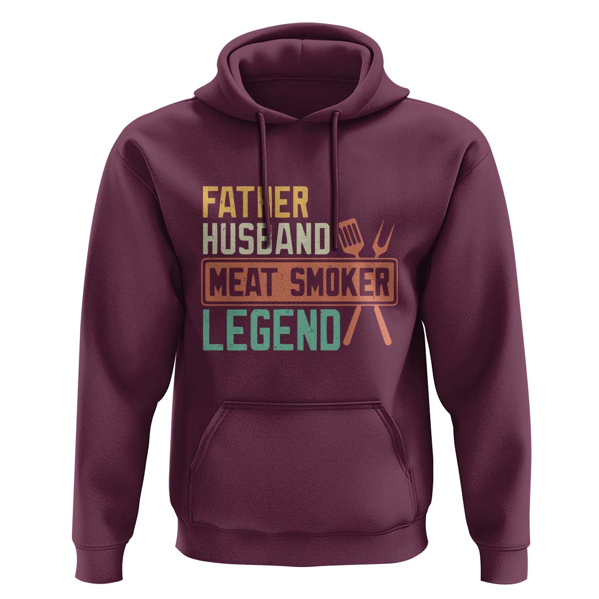 Funny BBQ Grilling Pitmaster Hoodie Father Husband Meat Smoker Legend Retro