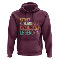 Funny BBQ Grilling Pitmaster Hoodie Father Husband Meat Smoker Legend Retro