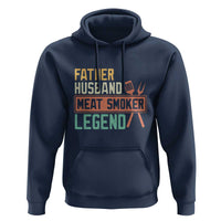 Funny BBQ Grilling Pitmaster Hoodie Father Husband Meat Smoker Legend Retro