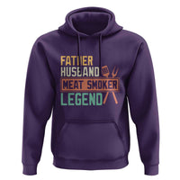Funny BBQ Grilling Pitmaster Hoodie Father Husband Meat Smoker Legend Retro