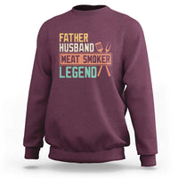 Funny BBQ Grilling Pitmaster Sweatshirt Father Husband Meat Smoker Legend Retro
