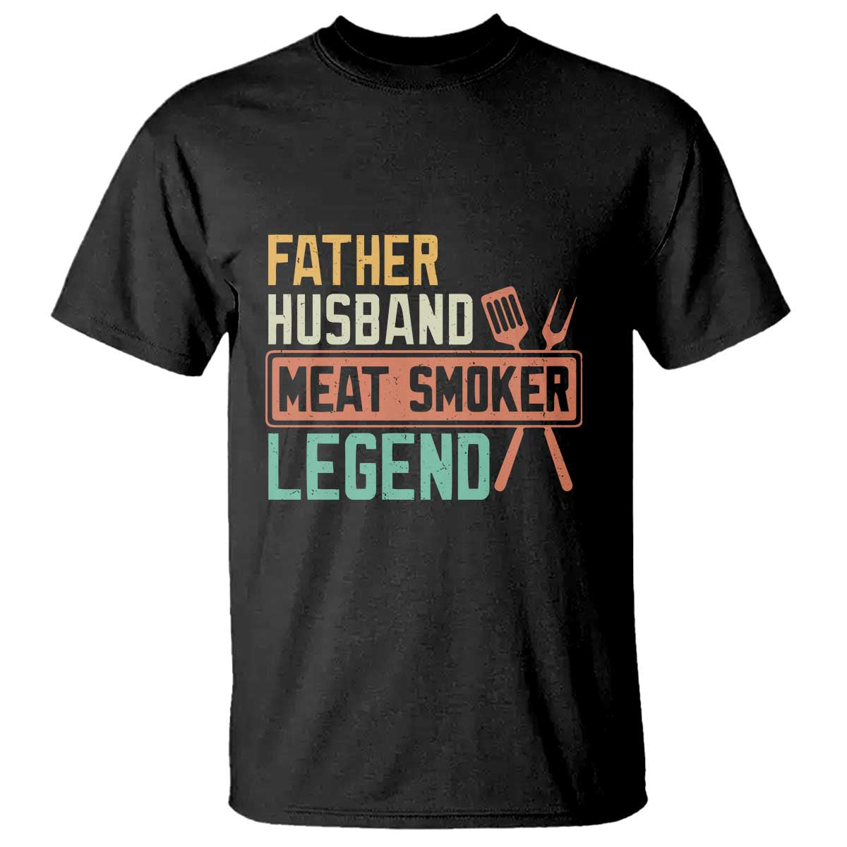Funny BBQ Grilling Pitmaster T Shirt Father Husband Meat Smoker Legend Retro - Wonder Print Shop