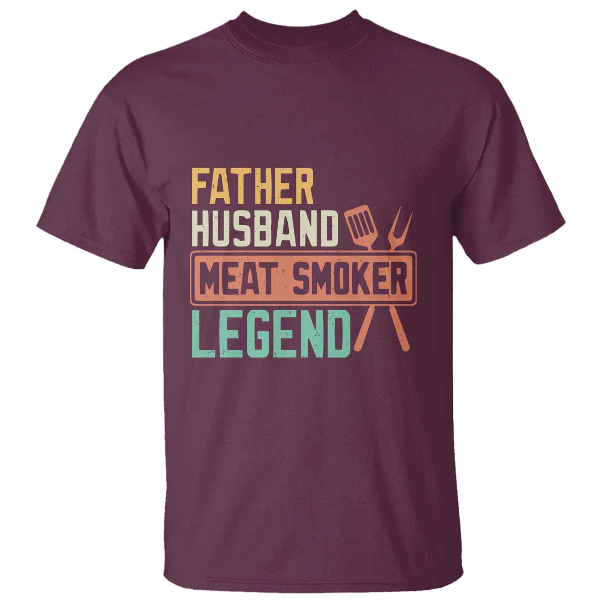 Funny BBQ Grilling Pitmaster T Shirt Father Husband Meat Smoker Legend Retro - Wonder Print Shop