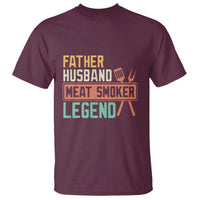 Funny BBQ Grilling Pitmaster T Shirt Father Husband Meat Smoker Legend Retro - Wonder Print Shop
