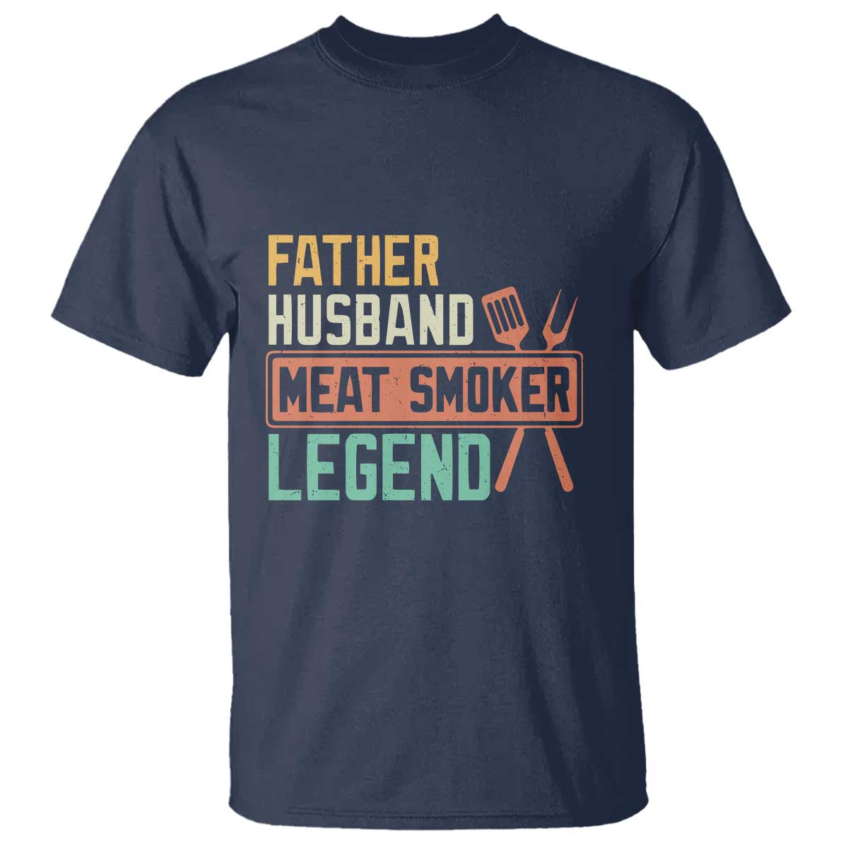 Funny BBQ Grilling Pitmaster T Shirt Father Husband Meat Smoker Legend Retro - Wonder Print Shop