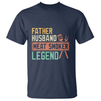 Funny BBQ Grilling Pitmaster T Shirt Father Husband Meat Smoker Legend Retro - Wonder Print Shop
