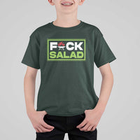 Funny BBQ Lover T Shirt For Kid Fxxk Salad Anti Vegan Jokes