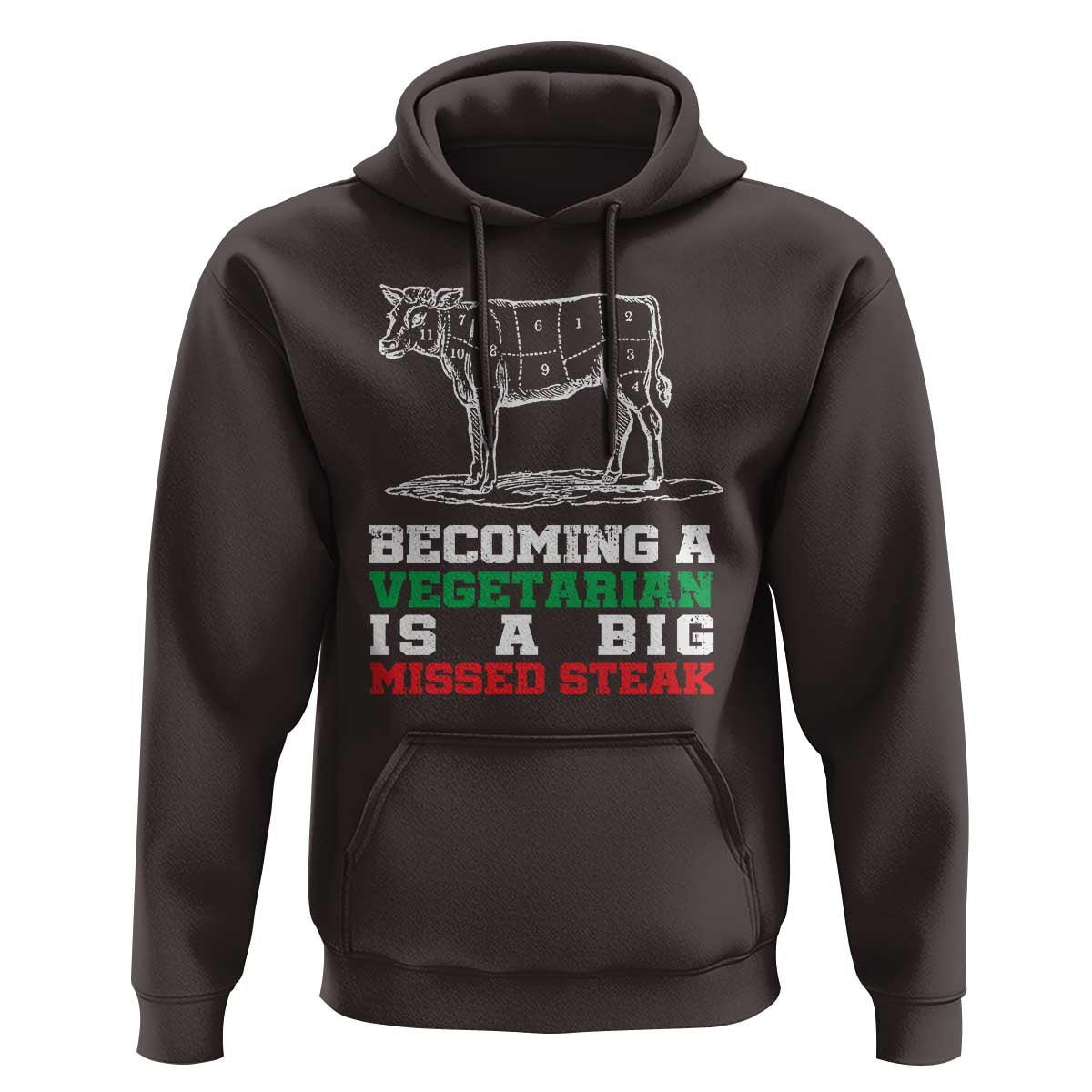 Vegetarian Jokes Hoodie Becoming A Vegetarian Is A Big Missed Steak