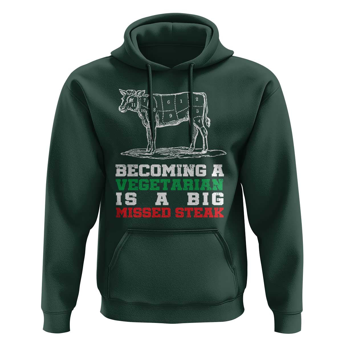 Vegetarian Jokes Hoodie Becoming A Vegetarian Is A Big Missed Steak