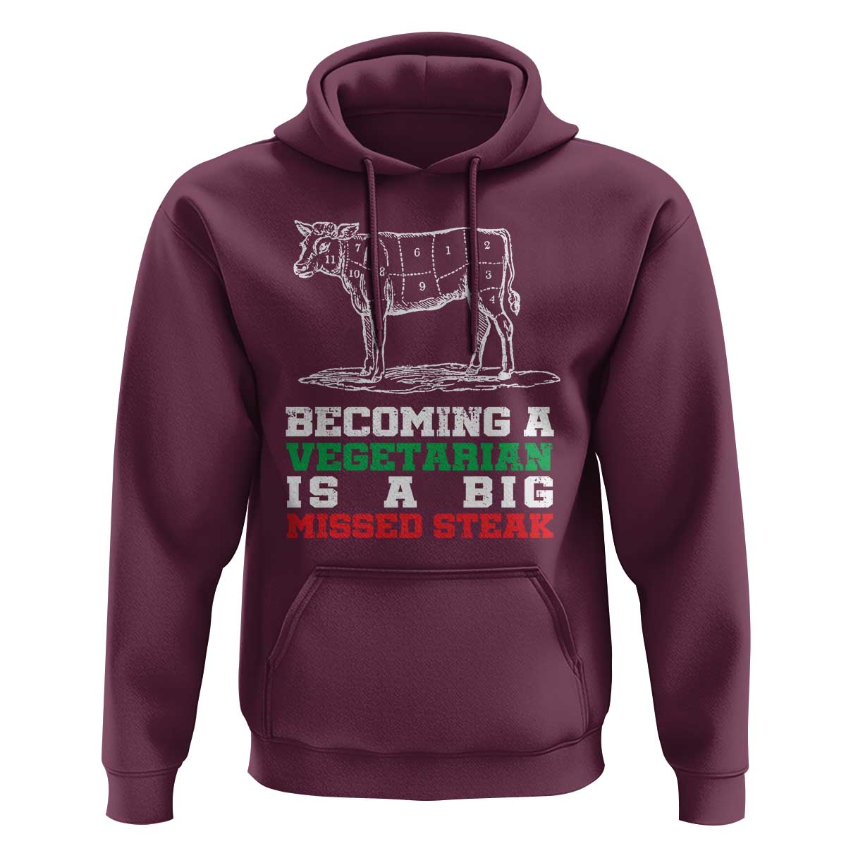 Vegetarian Jokes Hoodie Becoming A Vegetarian Is A Big Missed Steak