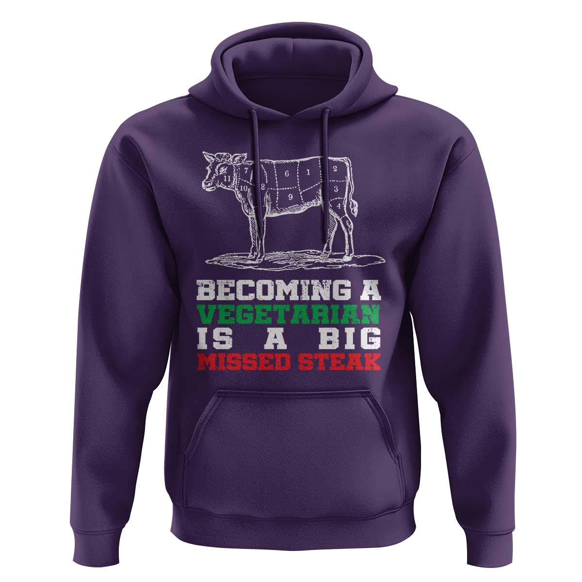 Vegetarian Jokes Hoodie Becoming A Vegetarian Is A Big Missed Steak