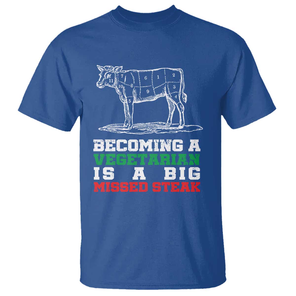 Vegetarian Jokes T Shirt Becoming A Vegetarian Is A Big Missed Steak - Wonder Print Shop