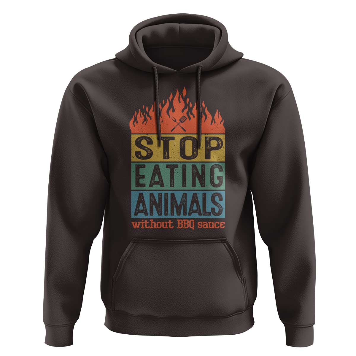 Funny BBQ Lover Hoodie Stop Eating Animals Without BBQ Sauce Anti Vegan Jokes