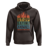 Funny BBQ Lover Hoodie Stop Eating Animals Without BBQ Sauce Anti Vegan Jokes