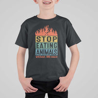 Funny BBQ Lover T Shirt For Kid Stop Eating Animals Without BBQ Sauce Anti Vegan Jokes