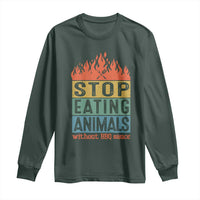 Funny BBQ Lover Long Sleeve Shirt Stop Eating Animals Without BBQ Sauce Anti Vegan Jokes