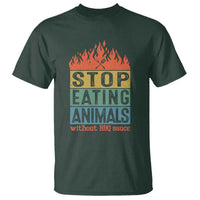 Funny BBQ Lover T Shirt Stop Eating Animals Without BBQ Sauce Anti Vegan Jokes - Wonder Print Shop