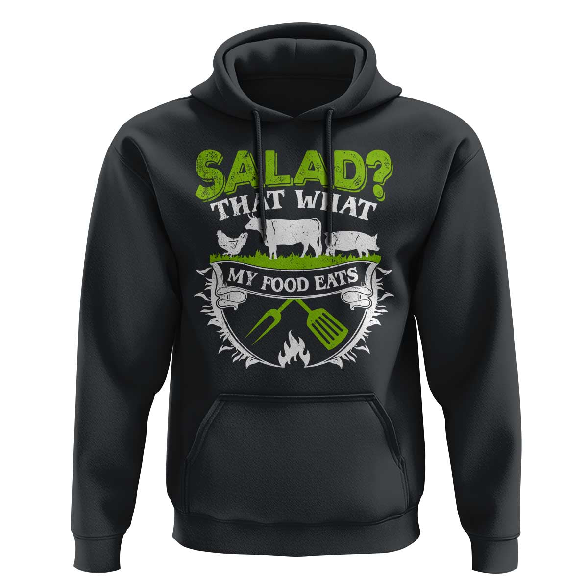 Funny BBQ Lover Hoodie Salad That's What My Food Eats Anti Vegan Jokes