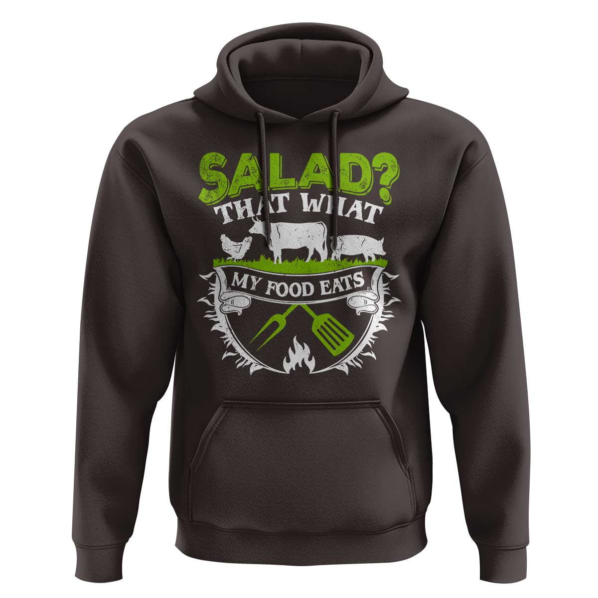 Funny BBQ Lover Hoodie Salad That's What My Food Eats Anti Vegan Jokes
