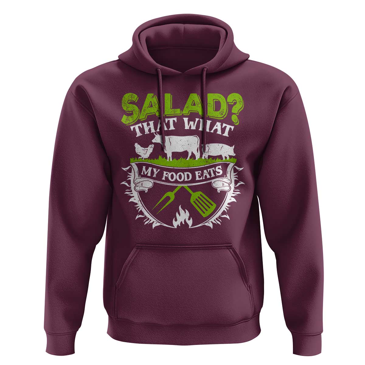 Funny BBQ Lover Hoodie Salad That's What My Food Eats Anti Vegan Jokes