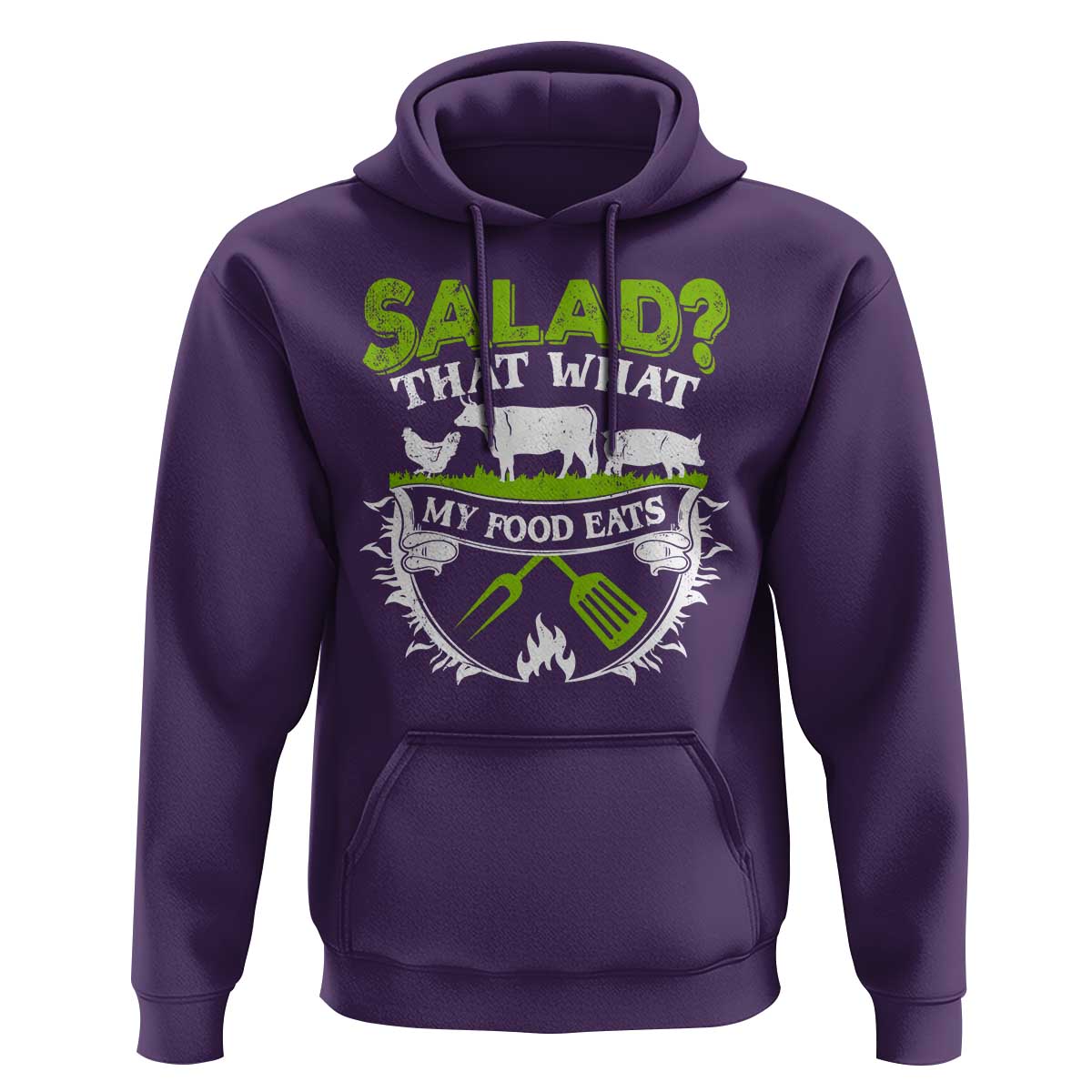 Funny BBQ Lover Hoodie Salad That's What My Food Eats Anti Vegan Jokes