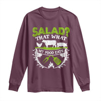 Funny BBQ Lover Long Sleeve Shirt Salad That's What My Food Eats Anti Vegan Jokes