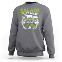 Funny BBQ Lover Sweatshirt Salad That's What My Food Eats Anti Vegan Jokes