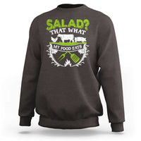 Funny BBQ Lover Sweatshirt Salad That's What My Food Eats Anti Vegan Jokes