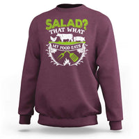 Funny BBQ Lover Sweatshirt Salad That's What My Food Eats Anti Vegan Jokes