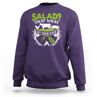 Funny BBQ Lover Sweatshirt Salad That's What My Food Eats Anti Vegan Jokes