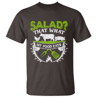 Funny BBQ Lover T Shirt Salad That's What My Food Eats Anti Vegan Jokes - Wonder Print Shop