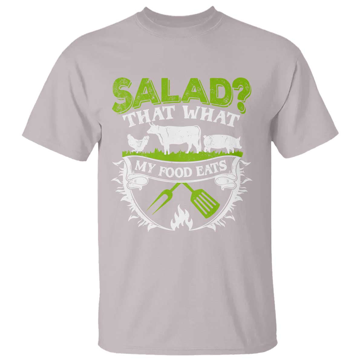 Funny BBQ Lover T Shirt Salad That's What My Food Eats Anti Vegan Jokes - Wonder Print Shop
