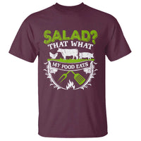Funny BBQ Lover T Shirt Salad That's What My Food Eats Anti Vegan Jokes - Wonder Print Shop