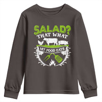 Funny BBQ Lover Youth Sweatshirt Salad That's What My Food Eats Anti Vegan Jokes