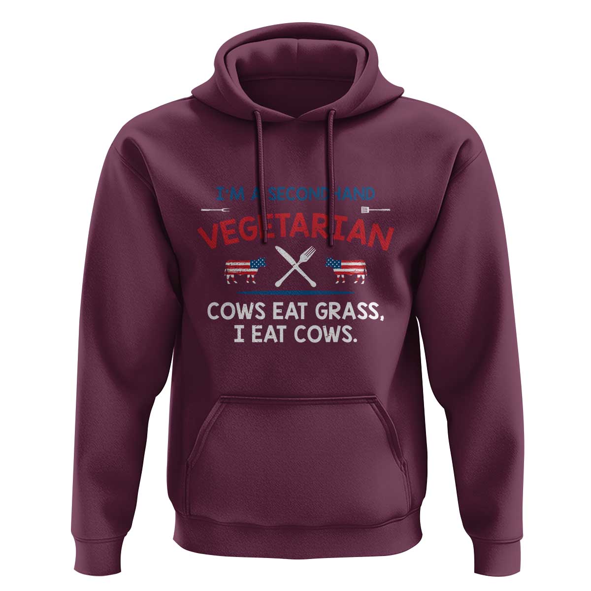 Funny BBQ Lover Hoodie Cow Eat Grass I Eat Cow Anti Vegan Jokes