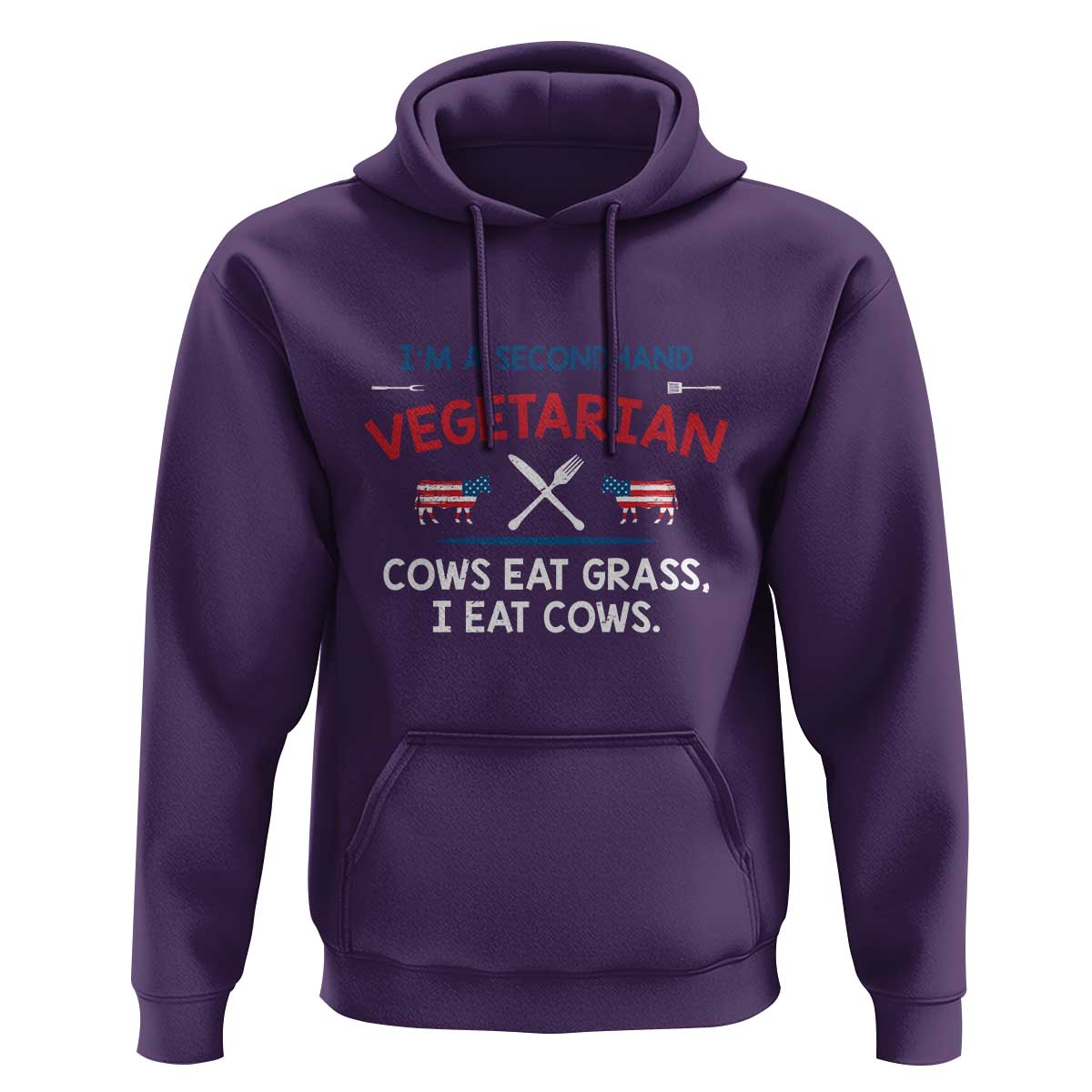 Funny BBQ Lover Hoodie Cow Eat Grass I Eat Cow Anti Vegan Jokes