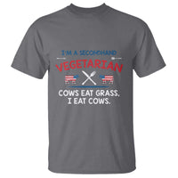 Funny BBQ Lover T Shirt Cow Eat Grass I Eat Cow Anti Vegan Jokes - Wonder Print Shop