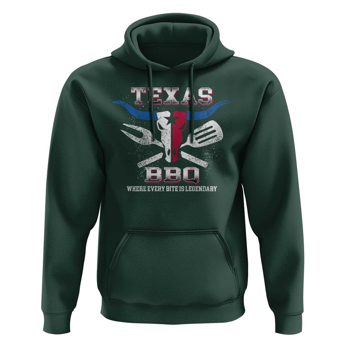 Texas BBQ Lover Hoodie Where Every Bite Is Legendary Texan Flag