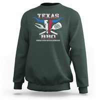 Texas BBQ Lover Sweatshirt Where Every Bite Is Legendary Texan Flag