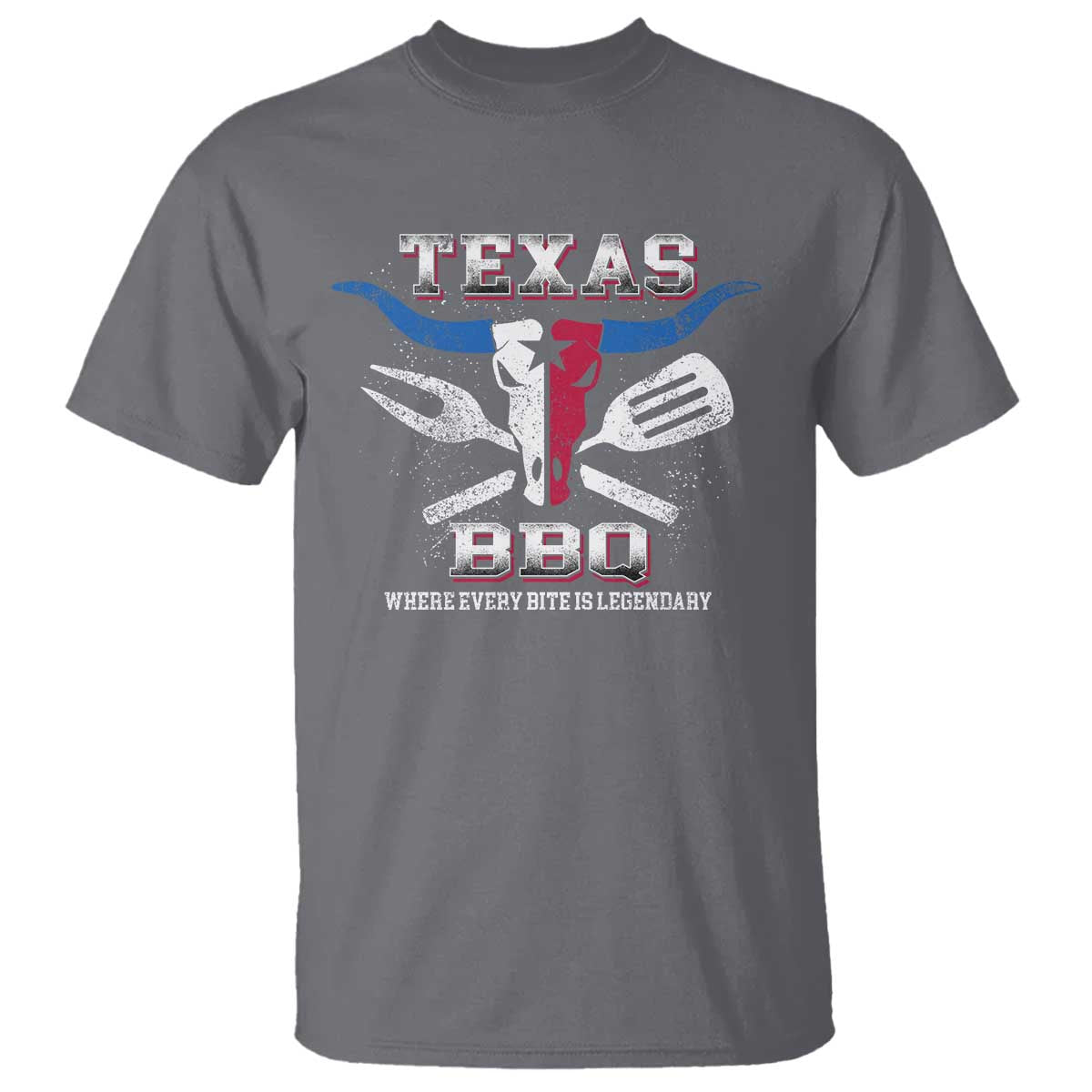 Texas BBQ Lover T Shirt Where Every Bite Is Legendary Texan Flag - Wonder Print Shop