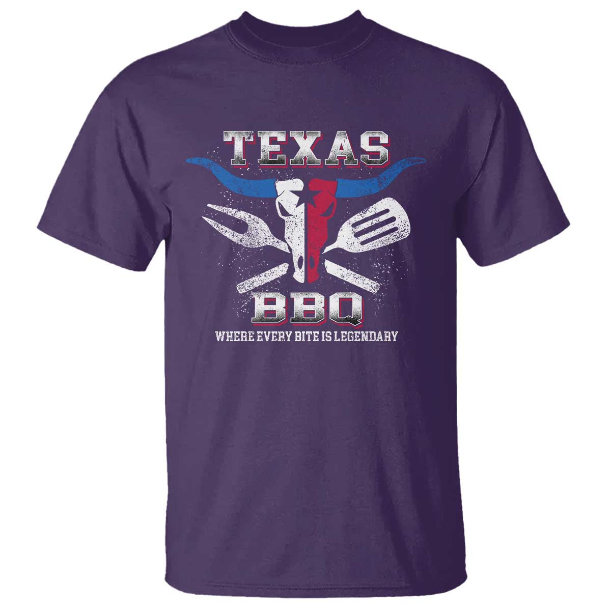 Texas BBQ Lover T Shirt Where Every Bite Is Legendary Texan Flag - Wonder Print Shop