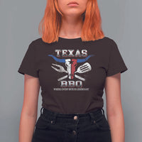 Texas BBQ Lover T Shirt For Women Where Every Bite Is Legendary Texan Flag - Wonder Print Shop