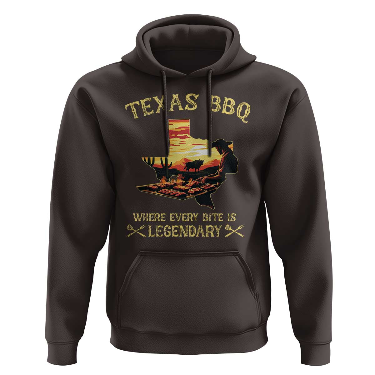 Texas BBQ Lover Hoodie Where Every Bite Is Legendary Cowboy Grilling Pitmaster