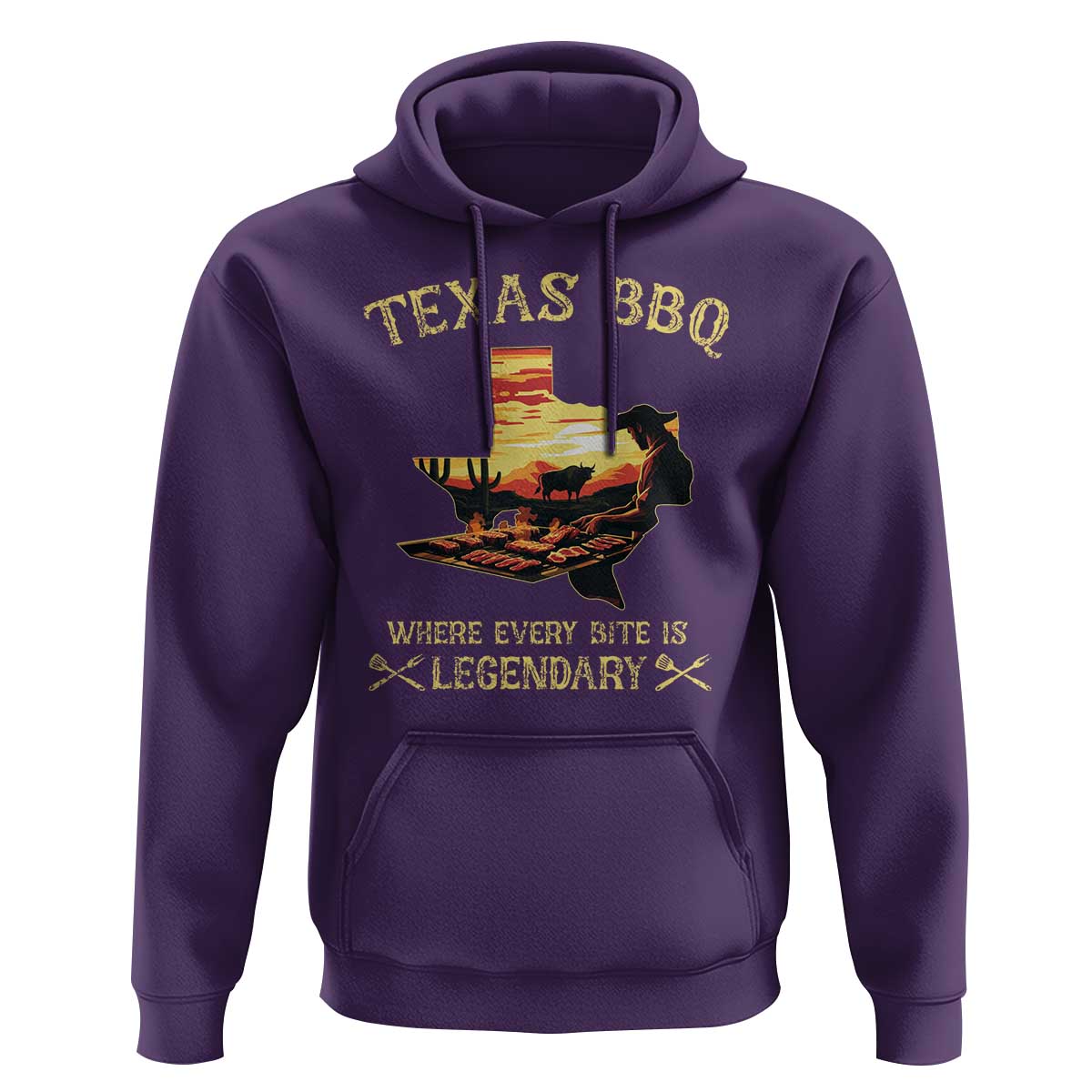 Texas BBQ Lover Hoodie Where Every Bite Is Legendary Cowboy Grilling Pitmaster
