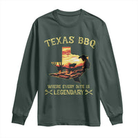 Texas BBQ Lover Long Sleeve Shirt Where Every Bite Is Legendary Cowboy Grilling Pitmaster